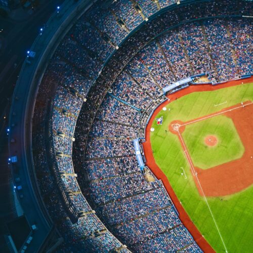 aerial view of baseball diamond